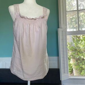Marc Jacobs Sweet Light Pink Summer Cotton Ruffle Dotted Swiss Tank Top